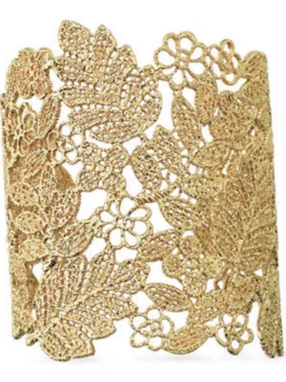 Stella & Dot Gold Chantilly Lace Cuff Bracelet
